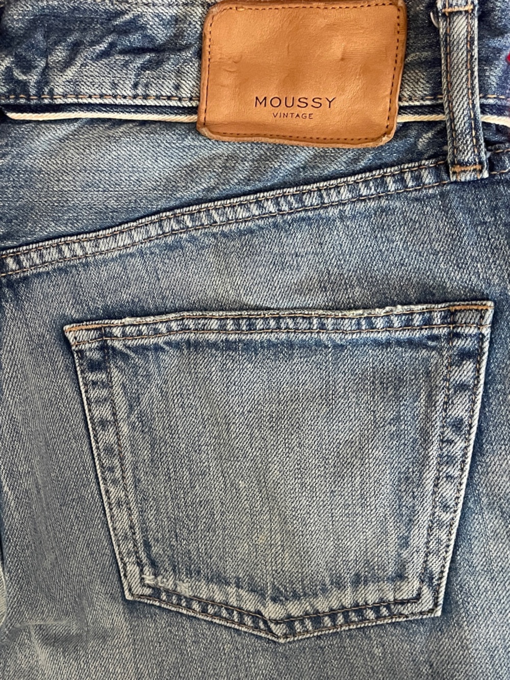 Moussy Vintage Selvedge Jeans Women's 28 Button Fly Straight Leg Distressed - Picture 12 of 16